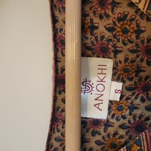 Anokhi 100% Cotton Bohemian Long Sleeve Peasant Blouse - Picture 3 of 6